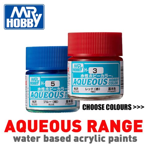 Mr Hobby Aqueous Range Paint Pots 10ml Choose Colours Kent Models