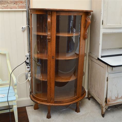Vintage Oak Curio Cabinet Ebth