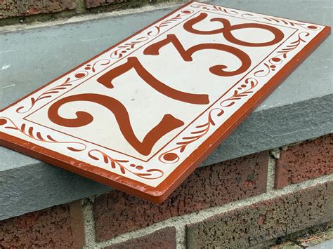 Large 5 House Numbers Ceramic Custom Hand Painted Etsy House