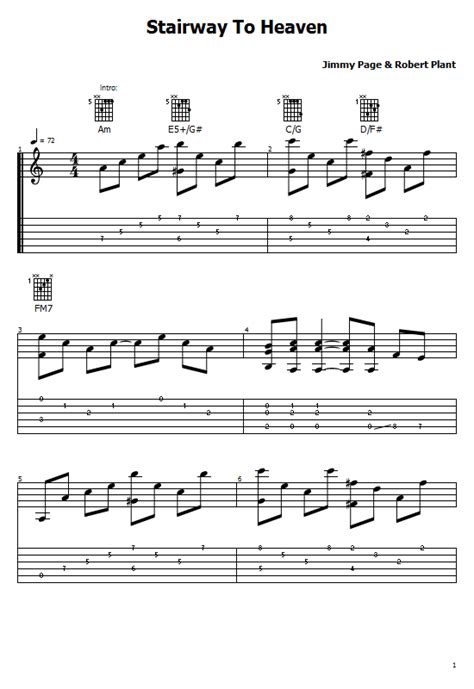 Learn to play guitar by chord / tabs using chord diagrams, transpose the key, watch video lessons and much more. Stairway To Heaven Tabs Led Zeppelin Free Guitar Tabs And ...