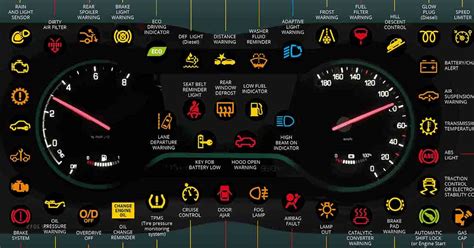 The Meaning Of 52 Car Dashboard Indicators Infographic
