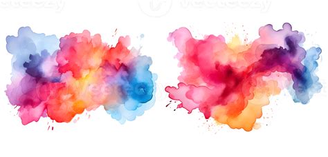 Colorful Watercolor Splashes On A Transparent Background 26793984 Png