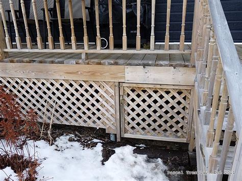 To install the lattice, measure vertically from the top of the panel (the bottom of the deck) to the ground. How To Install Lattice Under Deck | MyCoffeepot.Org