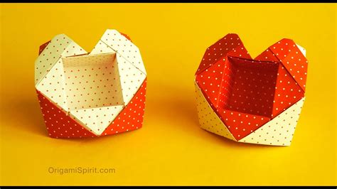 How To Fold An Origami Valentine Heart Box Youtube