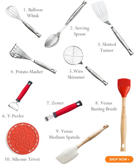 Types and uses of cleaning tools (1). Le Creuset | Small is beautiful: our top 10 kitchen utensils