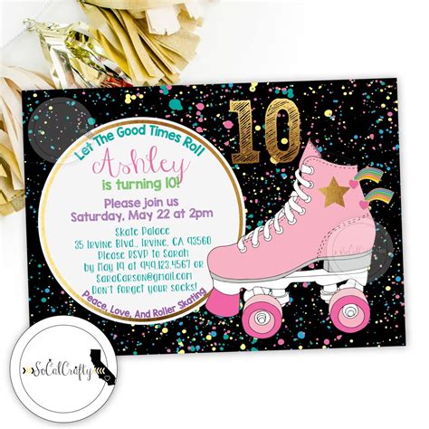 25 Ideas For Roller Skating Birthday Party Invitations Home