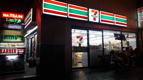 7/11 is a chain of small convenient stores, which you can also find in thailand. File:7-Eleven, Bangkok, Thailand.jpg - Wikimedia Commons