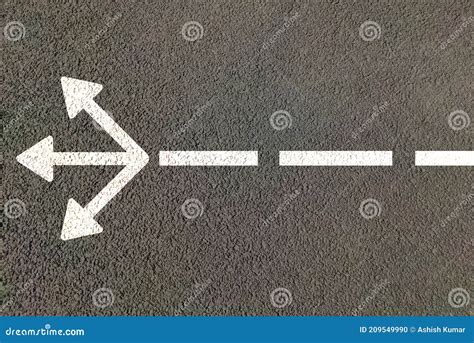 Three Way Road Arrow For Choosing Direction Of Path Diffrent Options