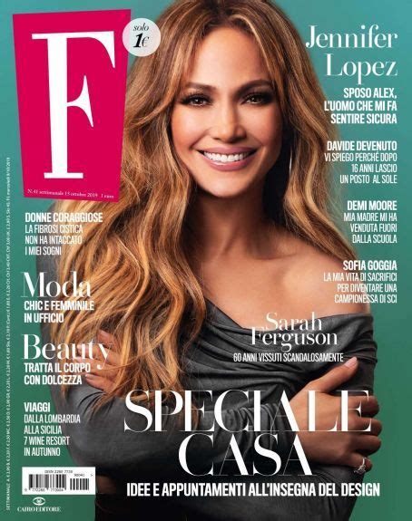 Jennifer Lopez F Magazine Magazine 15 October 2019 Cover Photo Italy
