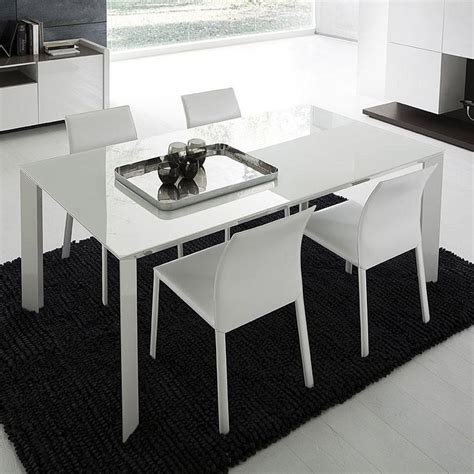 Chintaly colleen glass dining table. Slide White Rectangular Dining Table with Glass Top | Dining Tables