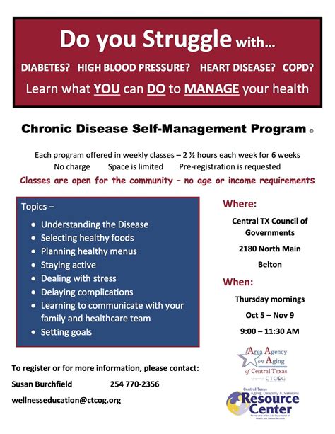 chronic disease self management central texas aging disability and veterans resource center