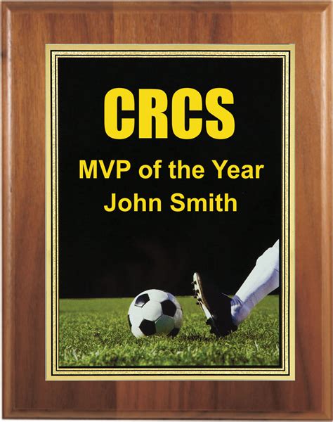 Soccer Photo Sport Plaques Custom Decorated With Your Logo
