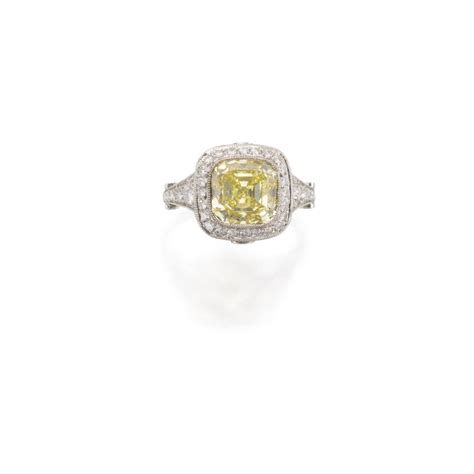 398 Platinum Fancy Intense Yellow Diamond And Diamond Ring Tiffany
