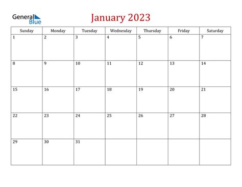 January 2023 Calendar Fillable Printable Calendar 2023