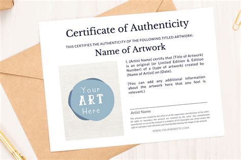 Free Certificate Of Authenticity Art And Prosper