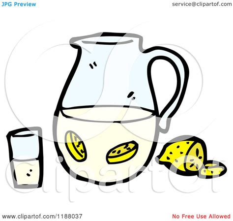 Cartoon Of A Pitcher Of Lemonade Royalty Free Vector Illustration By Lineartestpilot