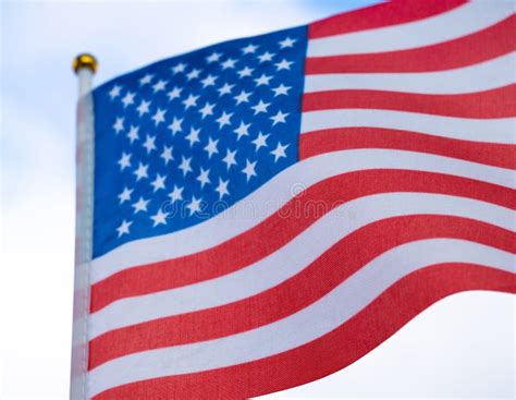 United States Of America National Flagred White And Blue Stripes And