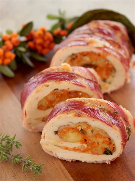 Thanksgiving Turkey Roulade With Pumpkin And Cranberry Stuffing The