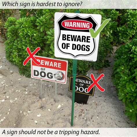 Warning Beware Of Dogs Sign And Stake Kit For Yard Sku K2 5156