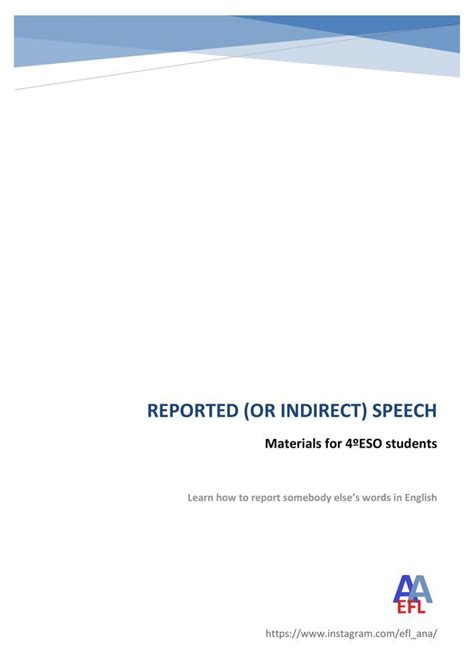 Reported Speech babes sheet material de la siguiente asignatura English Inglés