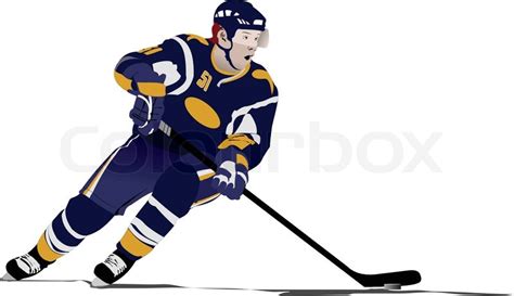 Eishockeyspieler poster in glasrahmen 63cm x 94cm. Eishockey-Spieler. | Stock-Vektor | Colourbox