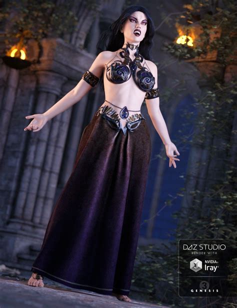 Vampire Queen Outfit For Genesis 3 Females 3d Models And 3d