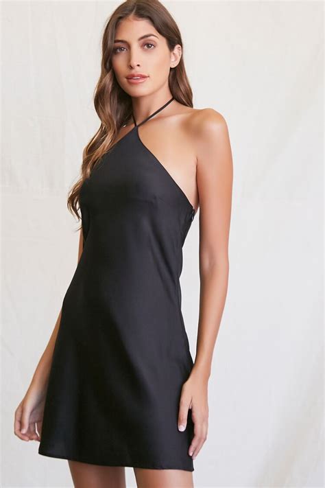 Satin Halter Slip Dress