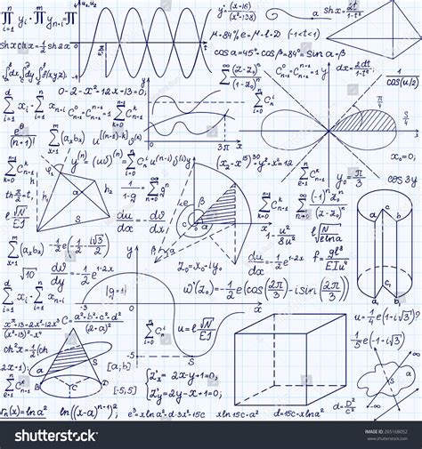 Math Education Vector Seamless Pattern Handwritten Stock Vector