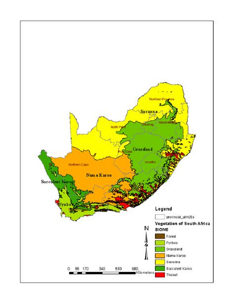 The Biomes Of South Africa In Relation To The Provincial Boundaries