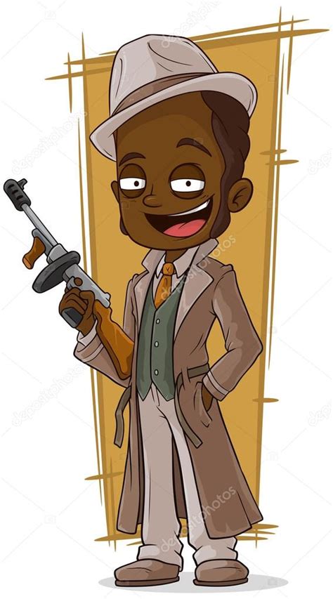 Cartoon Gangster With Tommy Gun Stock Vector Image By ©gbart 120386228