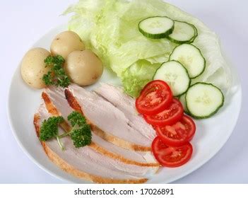 Plate Cold Turkey Salad Slices Turkey Stock Photo 17026891 Shutterstock