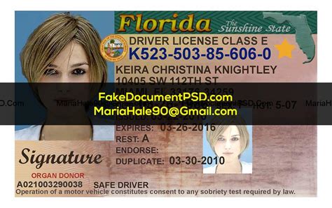 Florida Drivers License Template Psd V2 Fake Id 2023