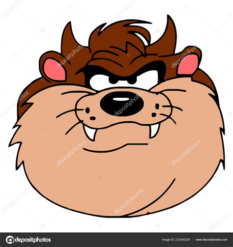 El demonio o diablo de tasmania es el símbolo del pequeño estado de tasmania, ya que es un animal único de esta pequeña isla del sur de australia, y no nace en ninguna otra parte del mundo. Cabeza Dibujos Animados Taz Demonio Tasmania Ilustración ...