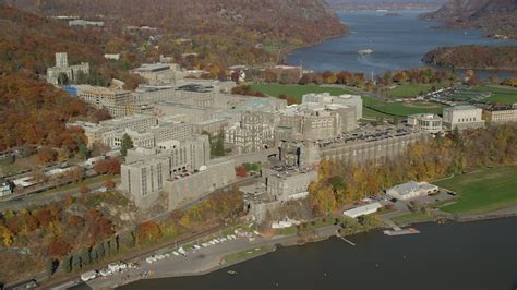 6k Stock Footage Aerial Video Of West Point Military Academy In Autumn