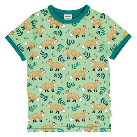 Meyadey Short Sleeve T Shirt In Fox Design Organic Cotton T Shirts