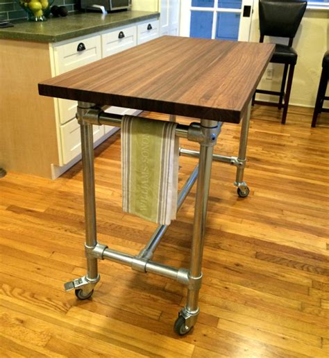 Butcher Block Rolling Kitchen Island Helps You Entertain Your Guests