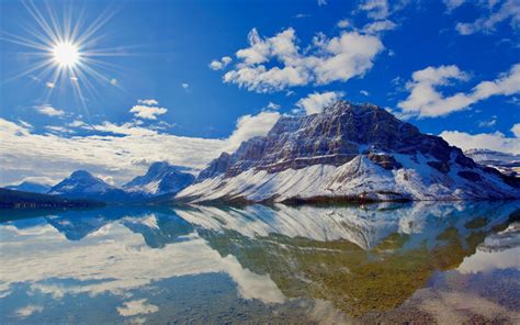 Download Wallpapers Bow Lake 4k Winter Alberta Mountains North