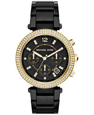Michael Kors Women's Chronograph Parker Black Ion-Plated Stainless