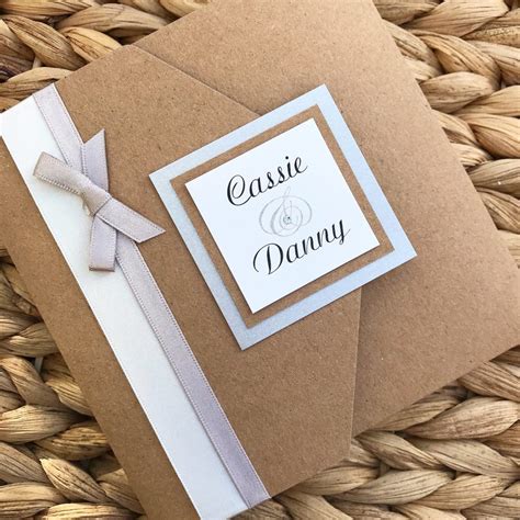 Rustic Pocket Fold Wedding Invitation Emma Farwell Designs