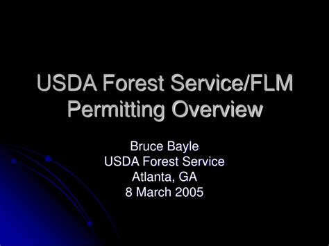 Ppt Usda Forest Serviceflm Permitting Overview Powerpoint