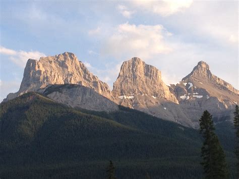 The Beautiful Three Sisters Peaks Near Canmore Alberta National