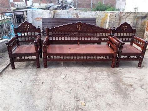 Brown Modern Gujarati Design Wooden Sofa Set At Best Price In