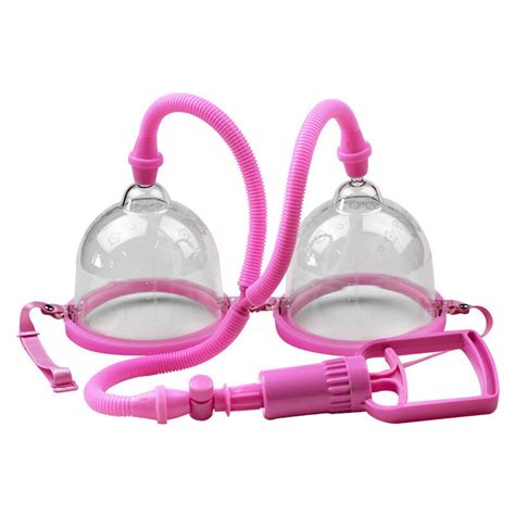 Plastic Vacuum Suction Breast Pump Physical Massager Double Cups Bdsm