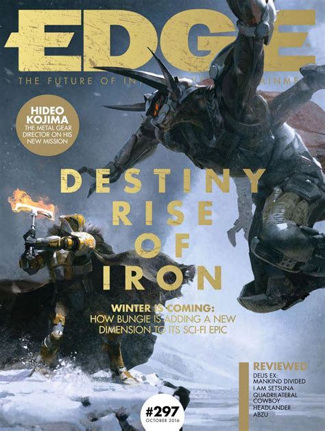 Forgot to add the iron shell, half dozen of them. #Edge Magazine 297. Destiny Rise of Iron! | Videojuegos, Portadas, Revistas