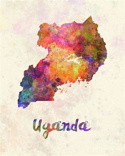 Uganda In Watercolor Painting By Pablo Romero Fine Art America
