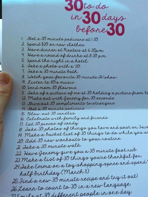 Top 10 gifts for a 30th birthday. 30th birthday: 30 things to do in 30 days before turning ...