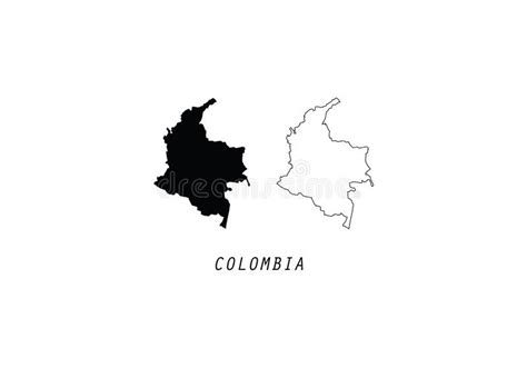 Ejemplo Del Vector Del Mapa Del Esquema De Colombia Ilustración Del