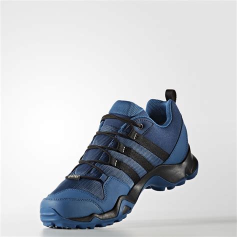A soft eva midsole provides lightweight cushioning, while the traxion outsole grips rocky terrain. Adidas Terrex AX2R Mens Blue Gore Tex Waterproof Walking ...