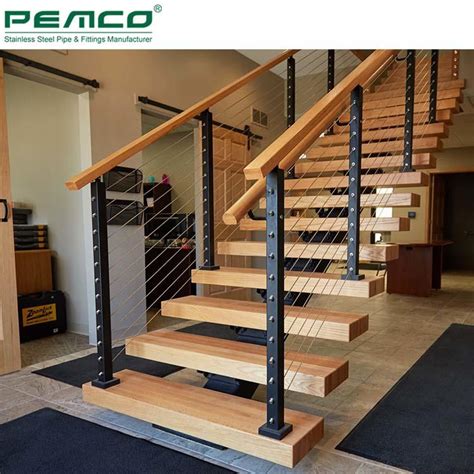 Stainless Steel Interior Tension Cable Stair Railing Staircase Systems
