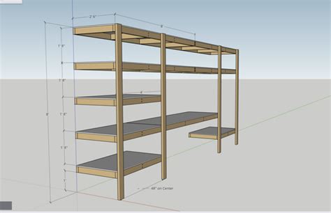 Take your custom garage shelving plans a step further by anchoring it to the ceiling joists and the floor. DIY Garage Shelves Plan | Modern Builds | Diy garage ...